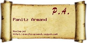Panitz Armand névjegykártya